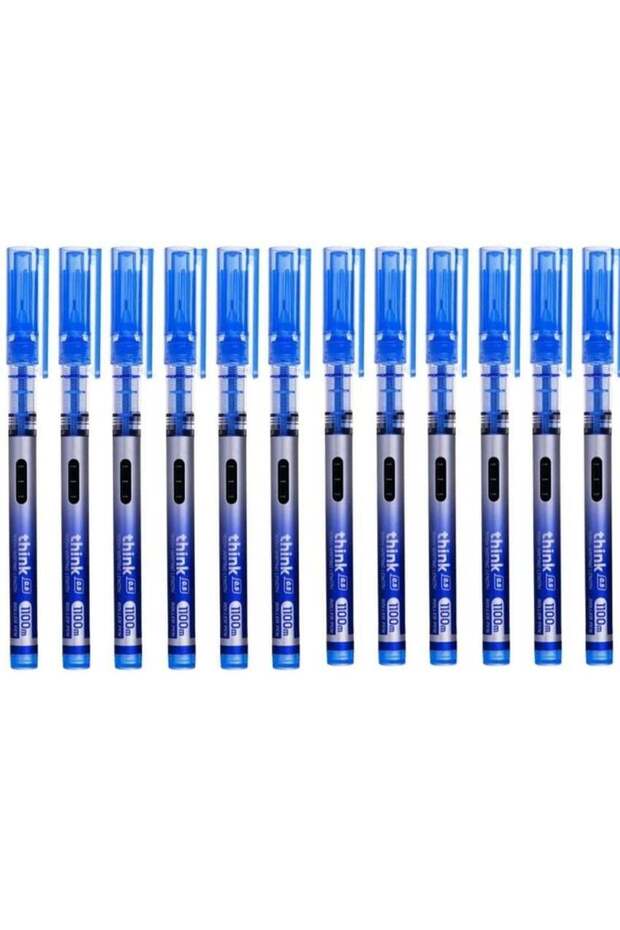 12-Piece Needle Ink Gel Pen 0.5mm Tip Blue Ink