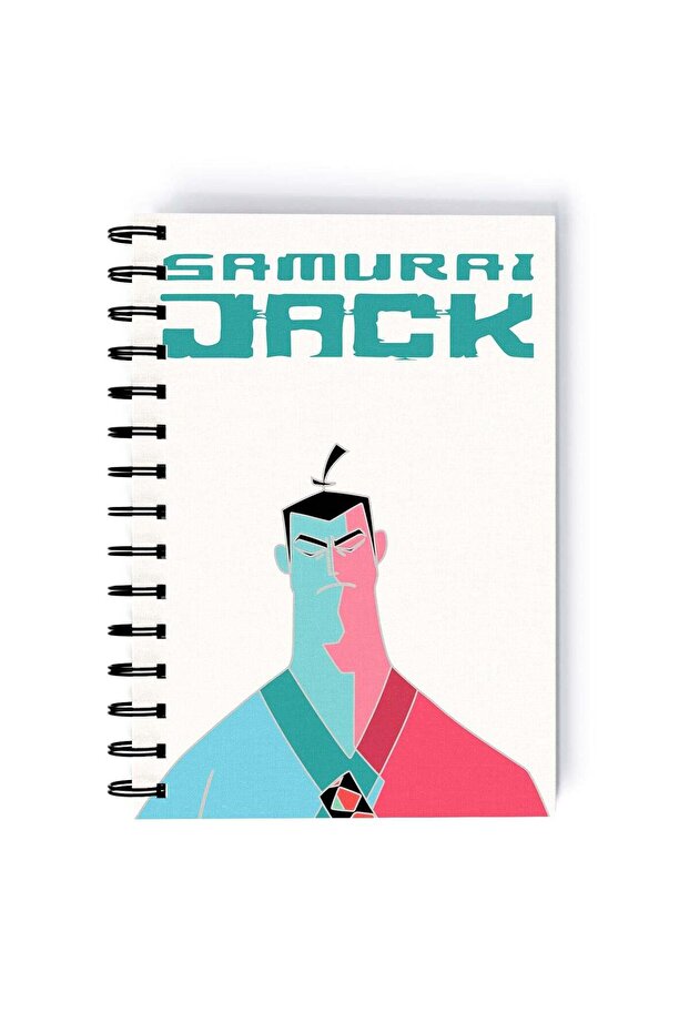 Fighting Samurai Jack Printed Spiral A5 Notebook Orange/Red/Blue