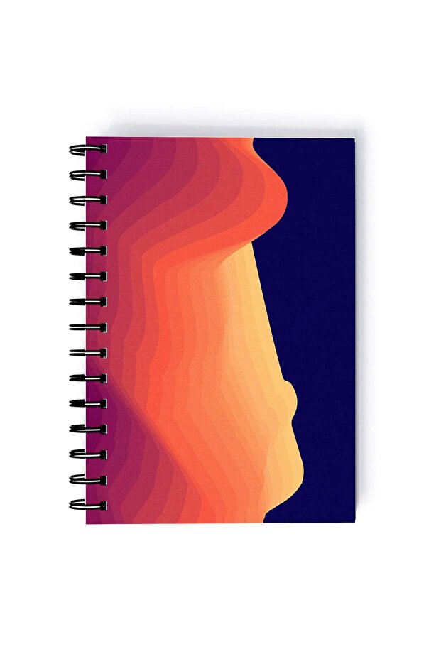 Spiral A5 Notebook Japanese Gradient Blue and Orange Aesthetics