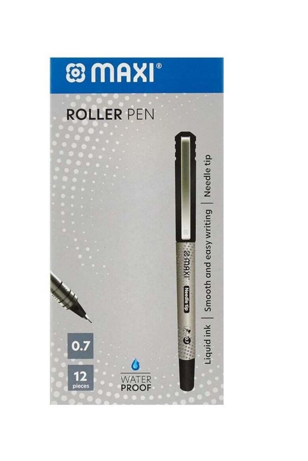 12-Piece Roller Ball Pen 0.7mm Tip Black Ink Color