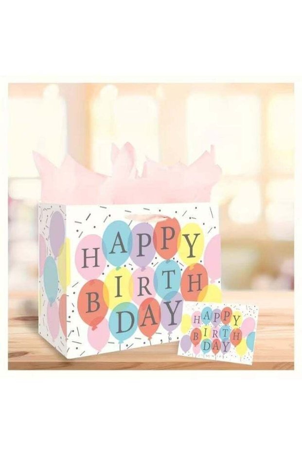 1Pcs Large Birthday Gift Bag Balloon, Happy Birthday Packaging Box. Gift Bag Set Includes 1 Greetin