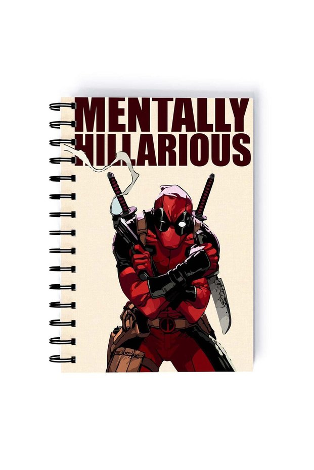 Spiral A4 Notebook Deadpool Mentally Hillarious Quote Ryan Reynolds Dead Pool