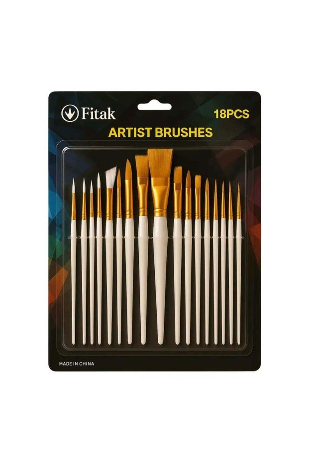 Fitak Professional Artist Painting Brush In Assorted Shape And Size- 18pcs