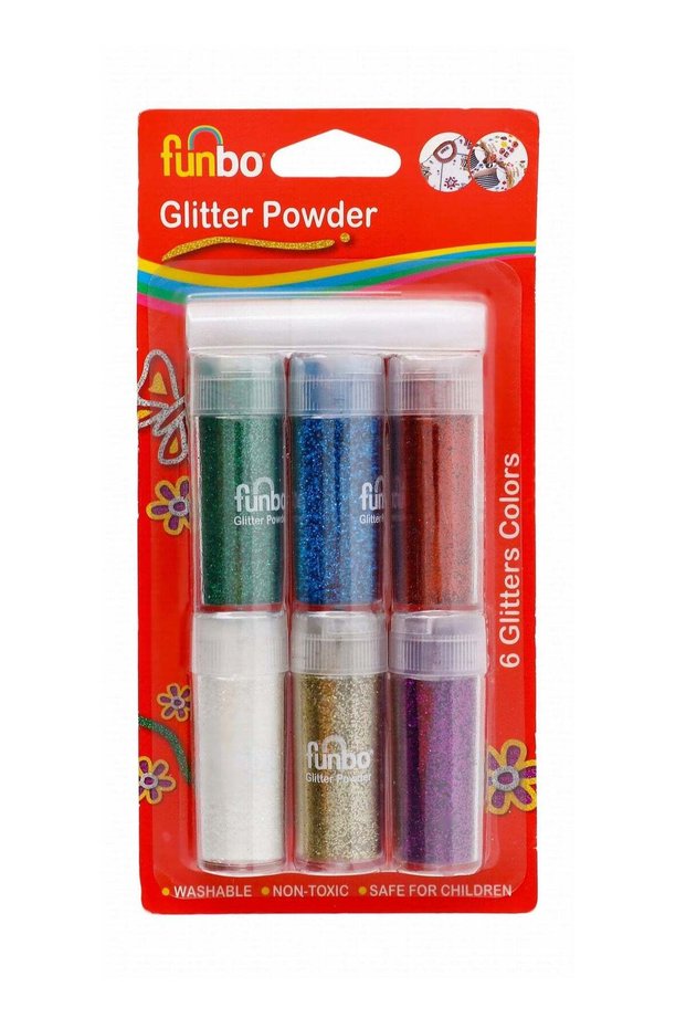 6-Piece Glitter Powder Set With A Pack Of Glue