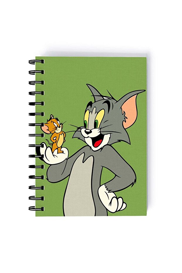 Tom And Jerry Printed Spiral A4 Notebook Pink/Grey/Brown