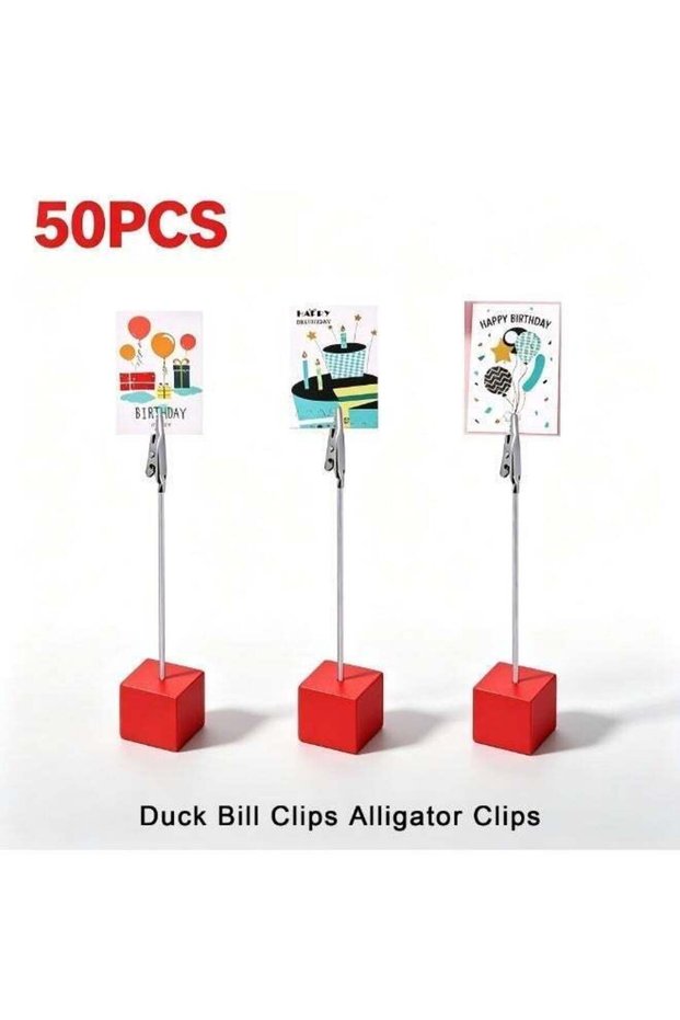 50 PCS 6 Inch /150mm Metal Wire Alligator Clips, Long Tail Alligator Clip Place Card Holder, Table