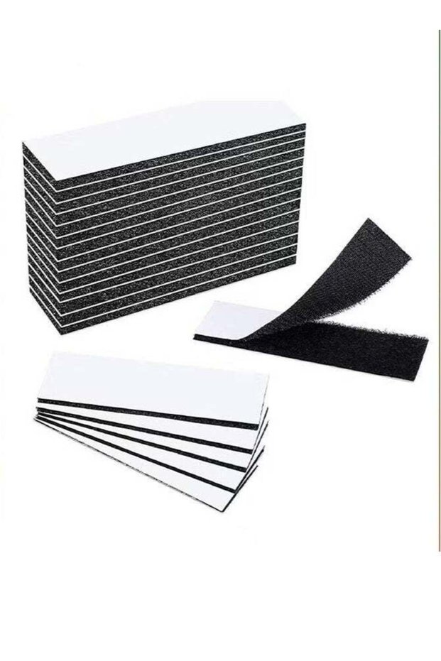 20 PCS Hook and Loop Tape Strips, Heavy-Duty Double-Sided Adhesive Fastener Tape with Sticky Back,