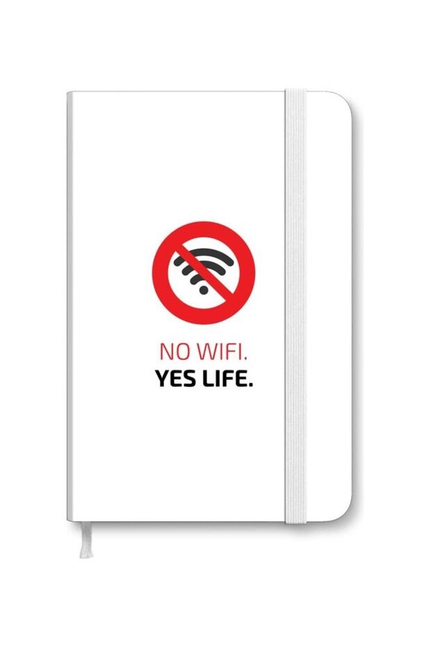 Designer A5 Thick Hardcover Notebook - No Wifi, Yes Life White