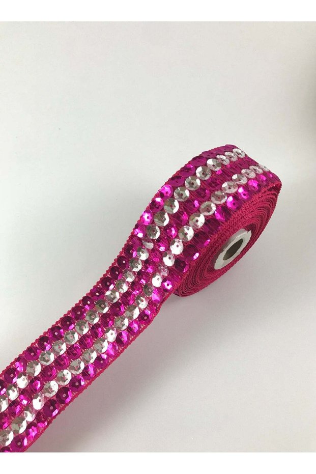 Pink and Silver Sequins, 6.5 yards, Sewing Lace Trim