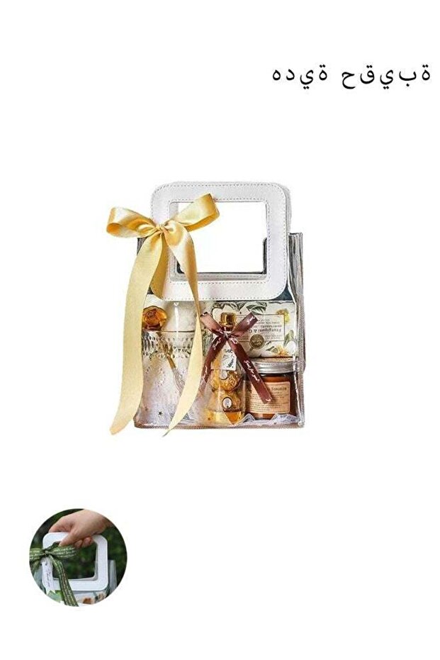 5 Pcs Clear Gift Bags with Handle Thank You Gift Handbags Transparent PVC Wrap Bags Reusable Heavy