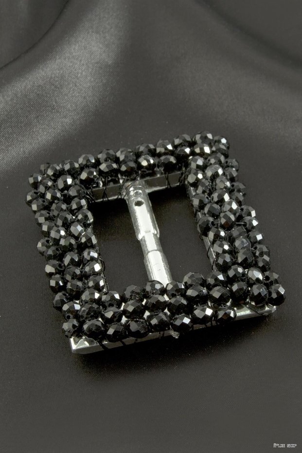 Ilkestor Rectangular Stone Belt Buckle 1 (134856) Piece Black
