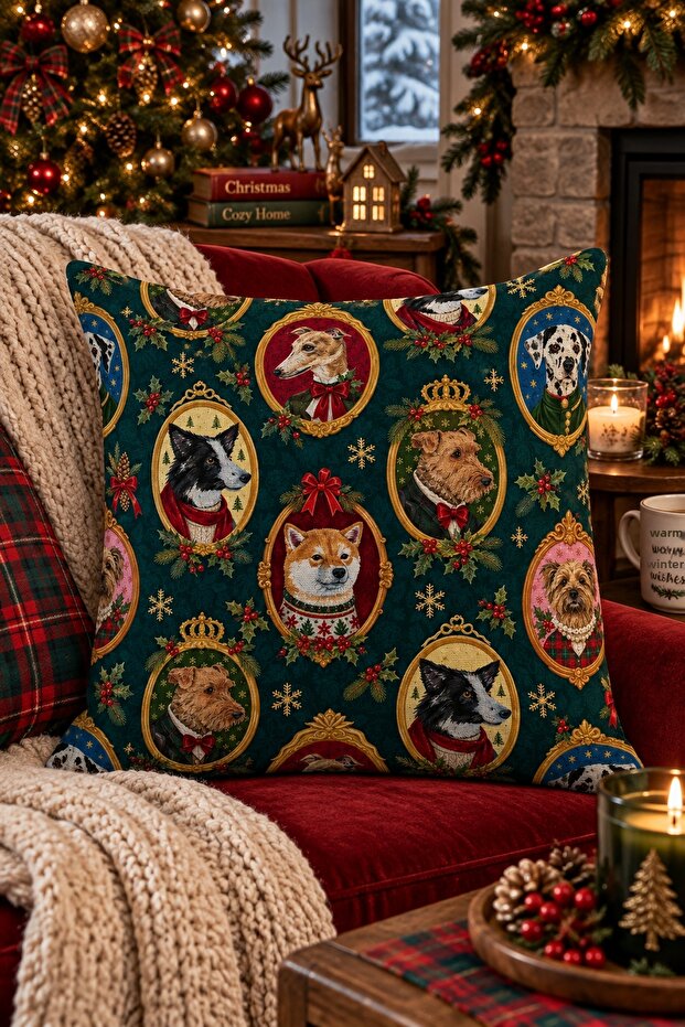 Christmas Double-Sided Printed Throw Pillow Cover 6Echd32