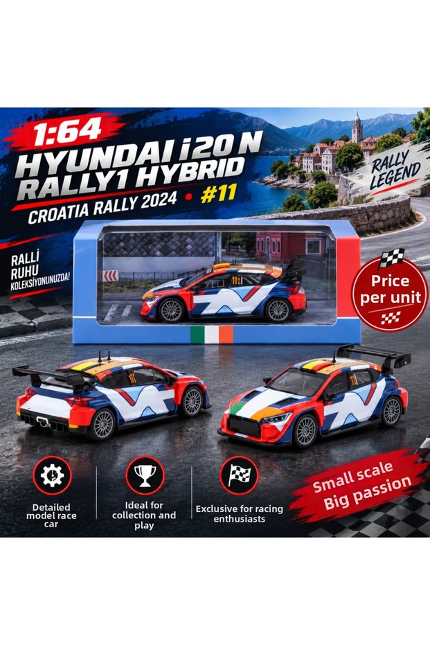 1/64 Hyundai I20 N Rally1 Hybrid Croatia Rally 2024 # 11 (Price Is for One Item)