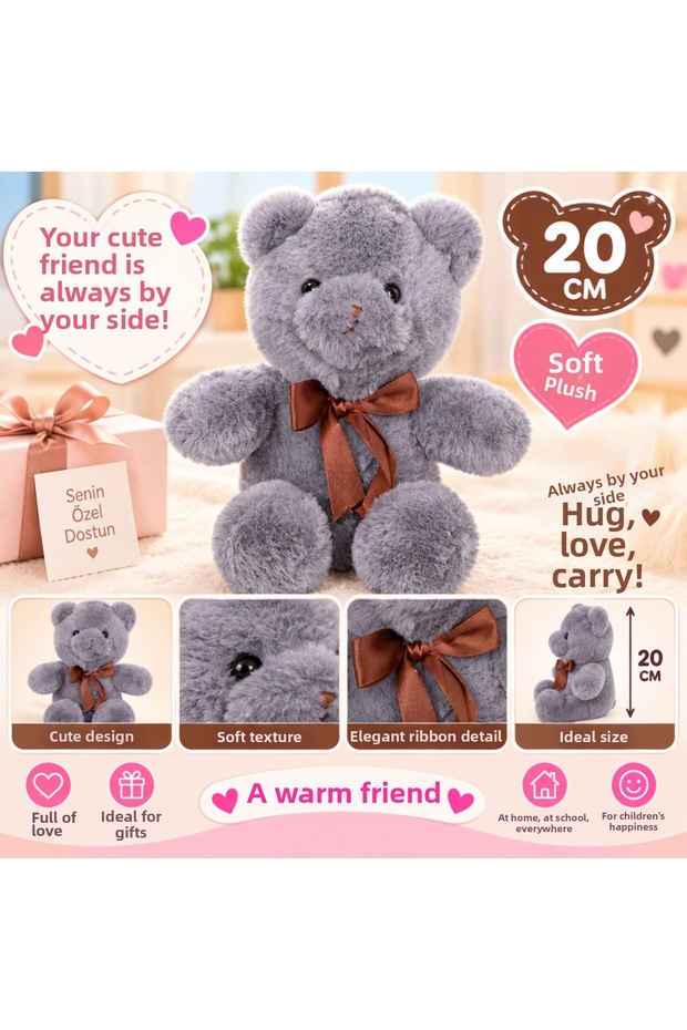 4769 Plush Bear with Ribbon 20 cm 4R
