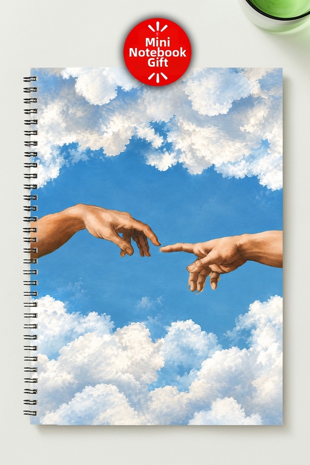 Michelangelo Design A5 Metal Spiral Unlined Cardboard Cover Michelangelo Design Notebook