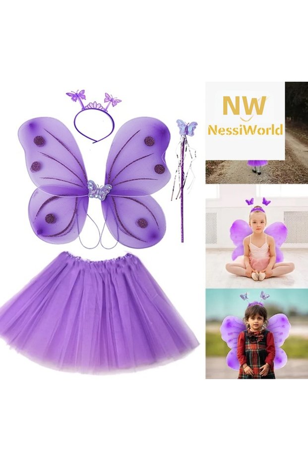 Lilac Purple Costume - Lilac Purple Costume Accessory Set 4 Pieces