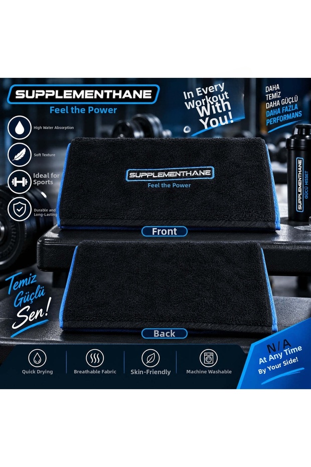 Fitness Cotton Sports Towel Black