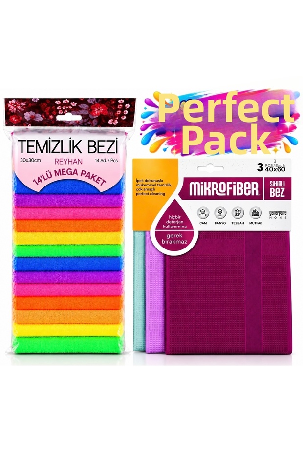 Microfiber Cleaning Cloth Set, Magic Cloth Sets for Kitchen, Bathroom, Furniture, Countertops and Glass Cleaning, Perfect Pack