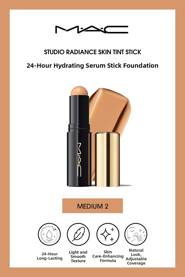 Studio Radiance Skin Tint Stick Serum Stick Foundation with Moisturizing Effect for up to 24 Hours - Medium 2