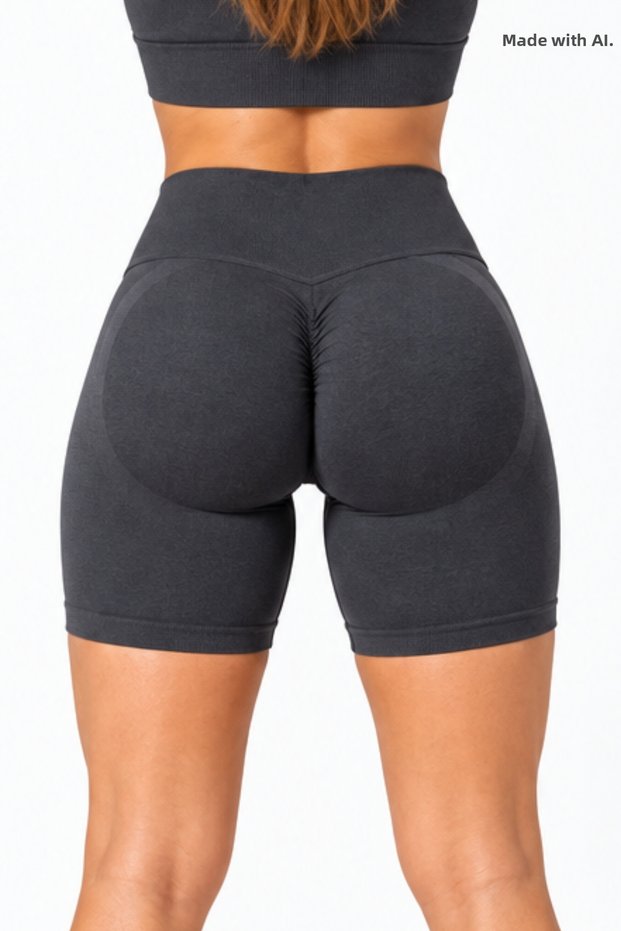 Linecontour Biker Shorts Drawstring High Waist and Push up Sports Women's Biker Shorts - Contour Detailed (Not a Set-Tight Fit)