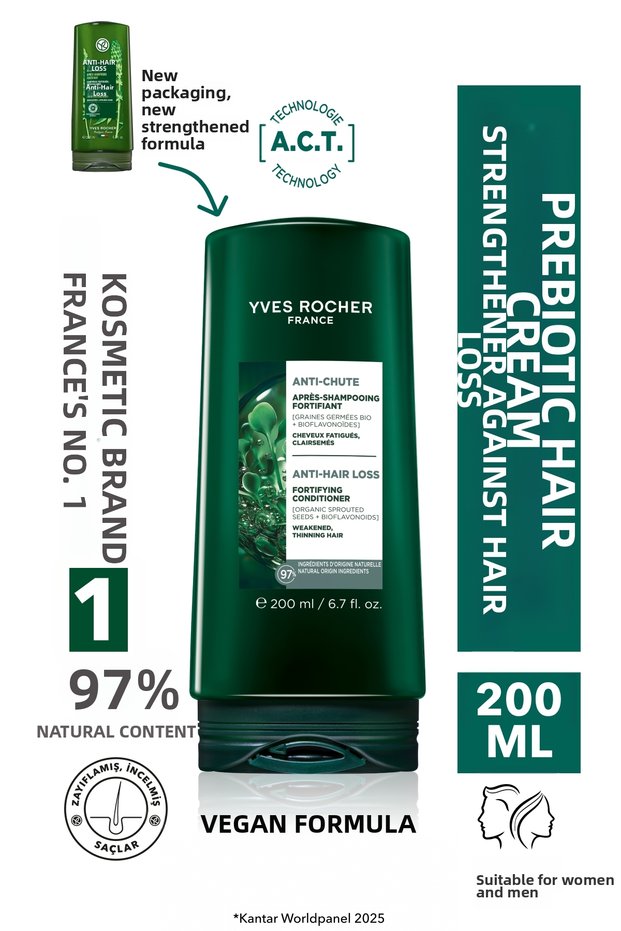 Strengthening Prebiotic Conditioner - Anti-Hair Loss / Anti-Chute - Vegan -200Ml