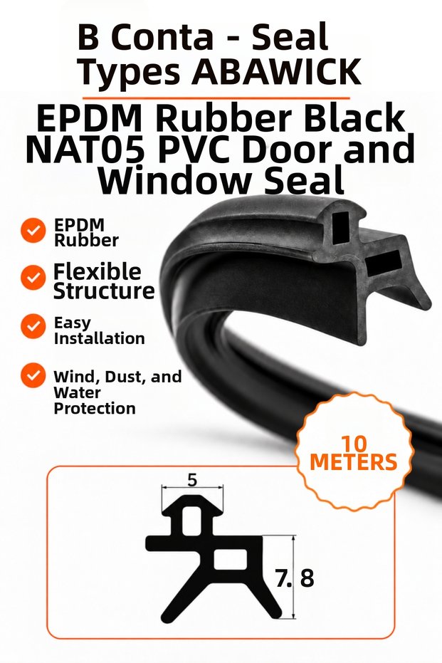 Epdm Rubber Black Nat05 Pvc Door and Window Seal 10 Meters