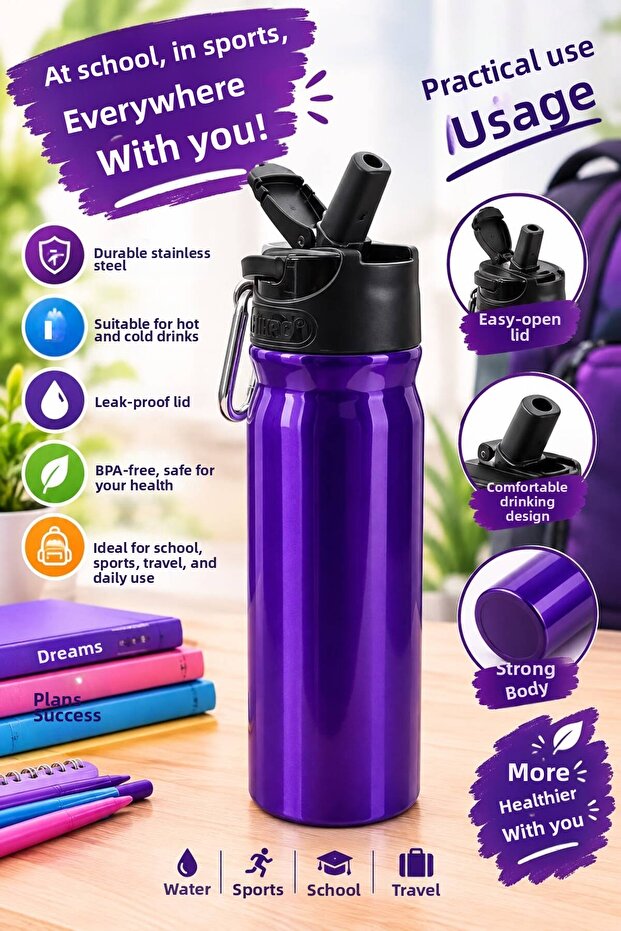 Micro Steel Bottle 500 ml Purple