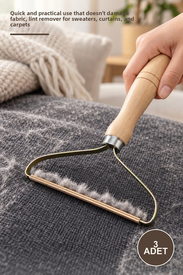 3 Pieces Lint and Hair Removal Tool – Fast and Practical Use That Does Not Damage Fabric, Lint Remover for Sweaters, Curtains, Carpets, and Upholstery