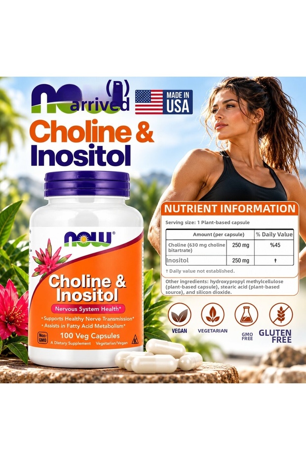 Choline Bitartrate Choline & Inositol 100 Veg Capsules