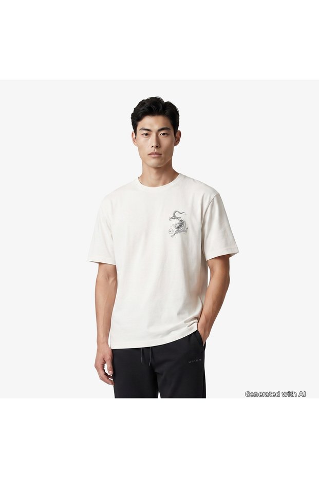 Regular Fit Men's Cream T-Shirt