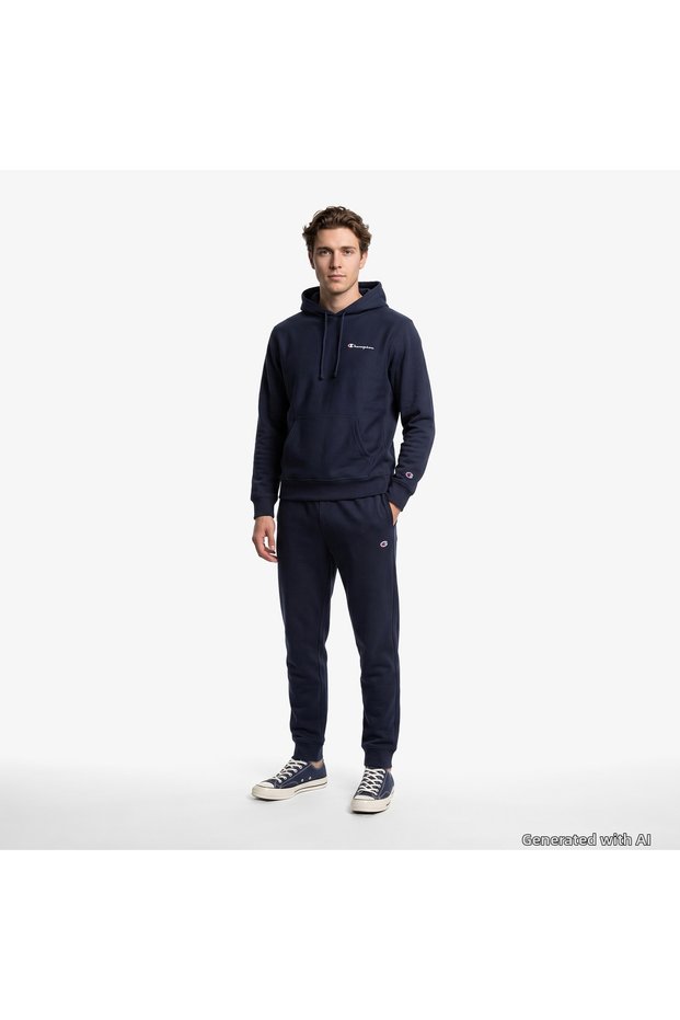Rib Cuff Men's Navy Blue Trousers