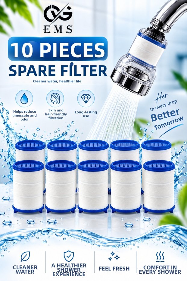 10 Replacement Faucet Filters – Limescale, Rust, and Sediment Reducing Filter Set