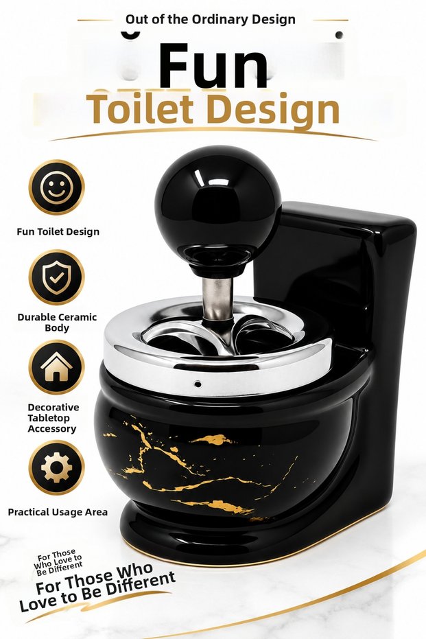 Toilet Design Ceramic Ashtray Decorative Desktop Accessory | Kk50