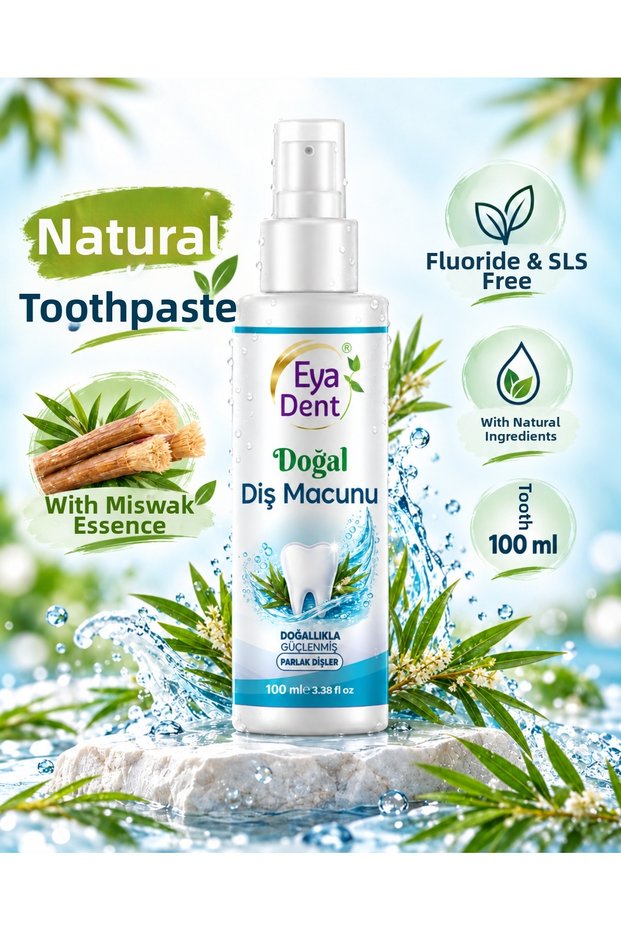 Natural Toothpaste 100 ml – with Miswak Extract, Fluoride and Sls Free