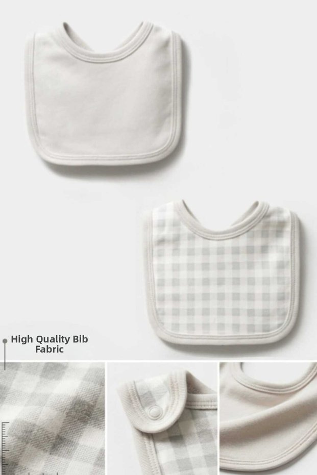 2-Pack 100% Cotton Combed Cotton Unisex, Newborn 0-6 Months Baby Bib