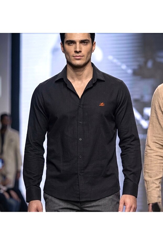 Black Shirt Autumn Winter Lightweight Stretch Fabric New Season