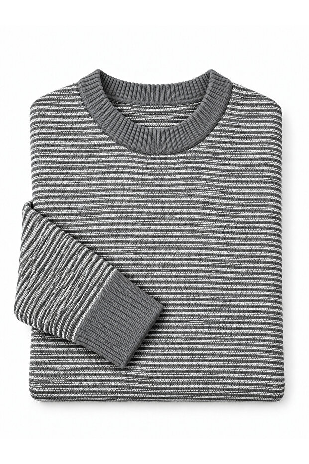 Men's Crew Neck Premium Ribbed Knitwear Sweater