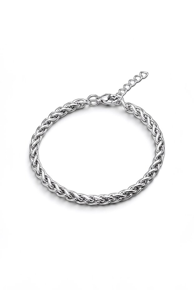 Twisted Mesh Chain Men's Steel Bracelet – Adjustable, 5mm