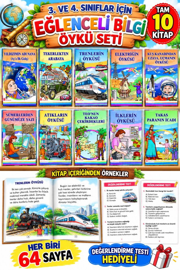 3.ve 4.sınıflar Için Okumayı Sevdiren 10'lu Hikaye Kitabı Seti