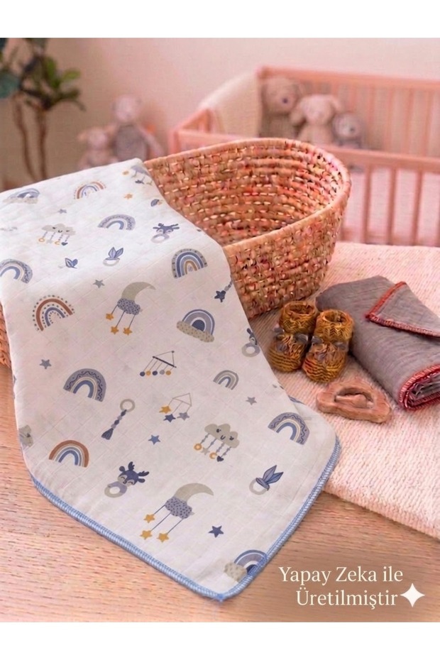 Newborn Baby Blanket Multi-Purpose 100*120 Muslin Cloth 100% Cotton Large Size Single Layer