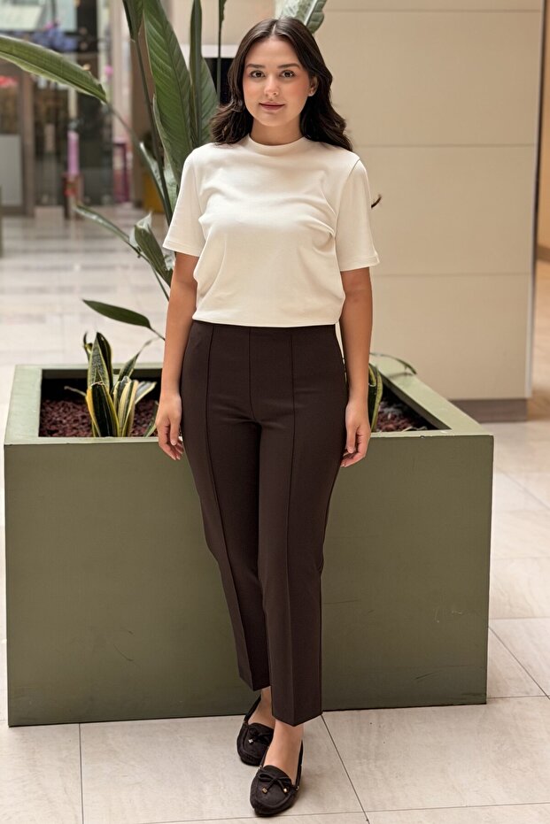 Sentez Aster Ribbed Front Skinny Leg Pants