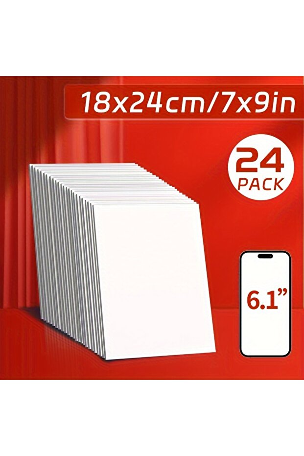 24pcs 24 Packs 7 X 9 Inch Painting Canvas Panels Bulk, Art Blank White Canvas Boards for Acrylic, Go