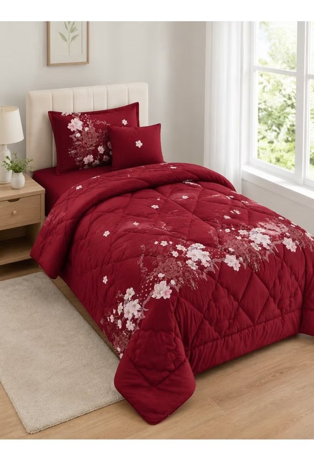 Comforter Set 4 Piece Single Size Elegant Bedspread Lightweight Comforter Suitable for All Seasons