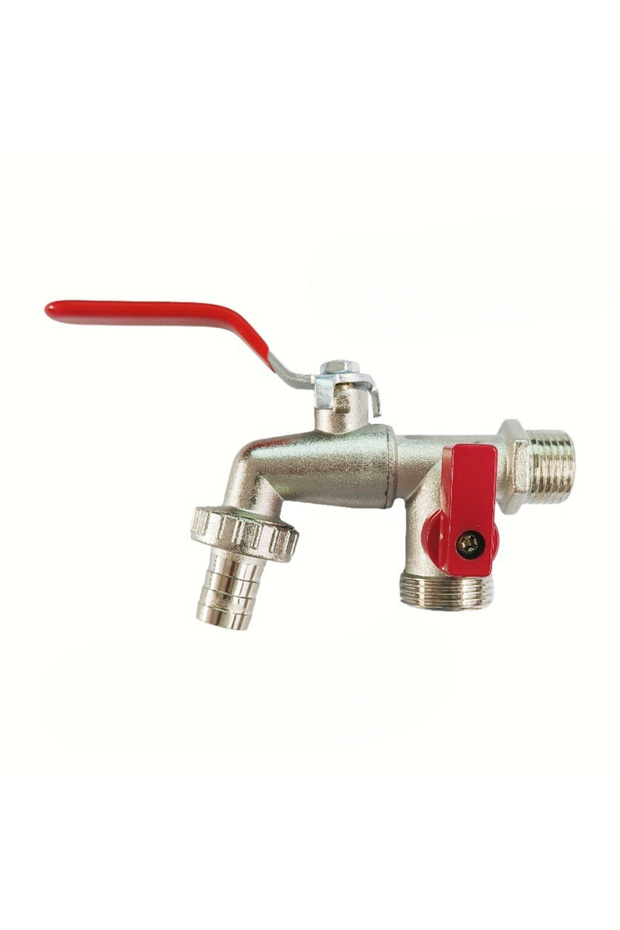 3/4'' Double Outlet Tap Double Valve Faucet 90 Degree Double Valve Water Tap Brass Double Water Tap