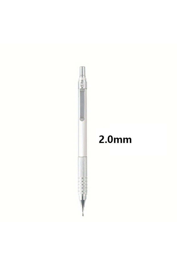 Silvery 2.0mm 0.3/0.5/0.7/0.9/2.0mm Mechanical Pencil Low Center of Gravity Metal Drawing Special Pe