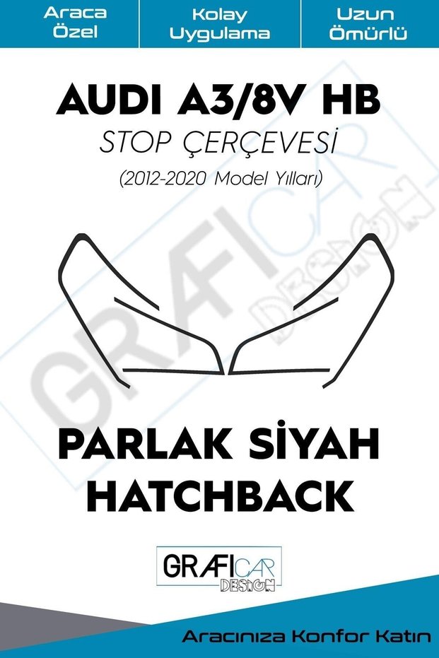 Audi A3/8V Sedan-Hatchback Compatible Stop Frame Sticker-Easy Apply-Long Life Foil Skin