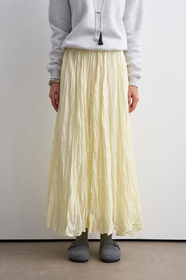 Nora Pleated Skirt Lemon Yellow