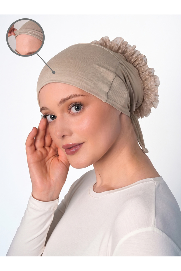 Non-Slip Wide Bonnet with Knob - Silicone Wide Bonnet with Knob - Light Mink - (St510) , (Id 3451010)