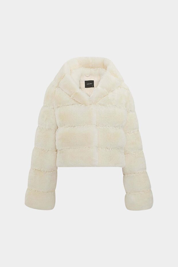Premium Hooded Women's Rex Faux Fur Jacket
