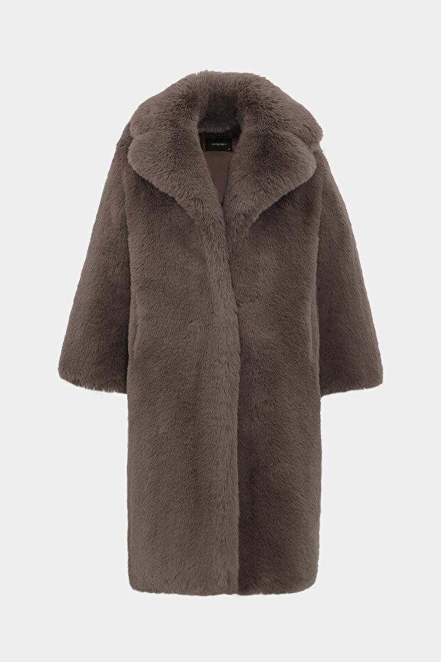 Premium Long Furry Women's Rex Faux Fur Coat